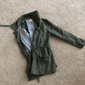 Ann Taylor LOFT Green Cargo Coat